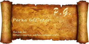 Perka Günter névjegykártya